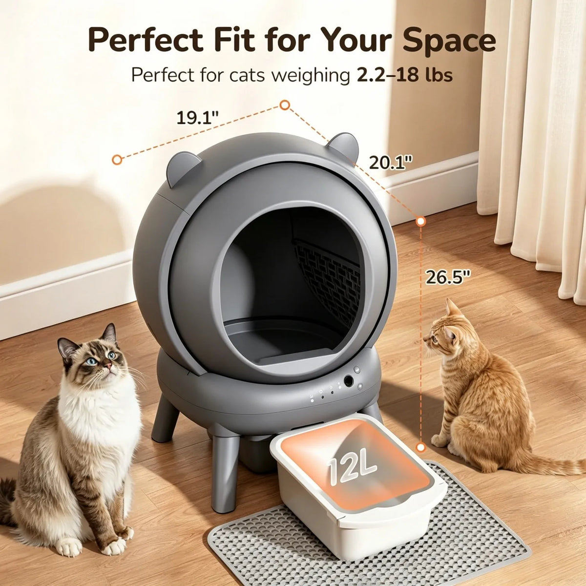 Automatic Smart Cat Litter Box With App Control And Sensors