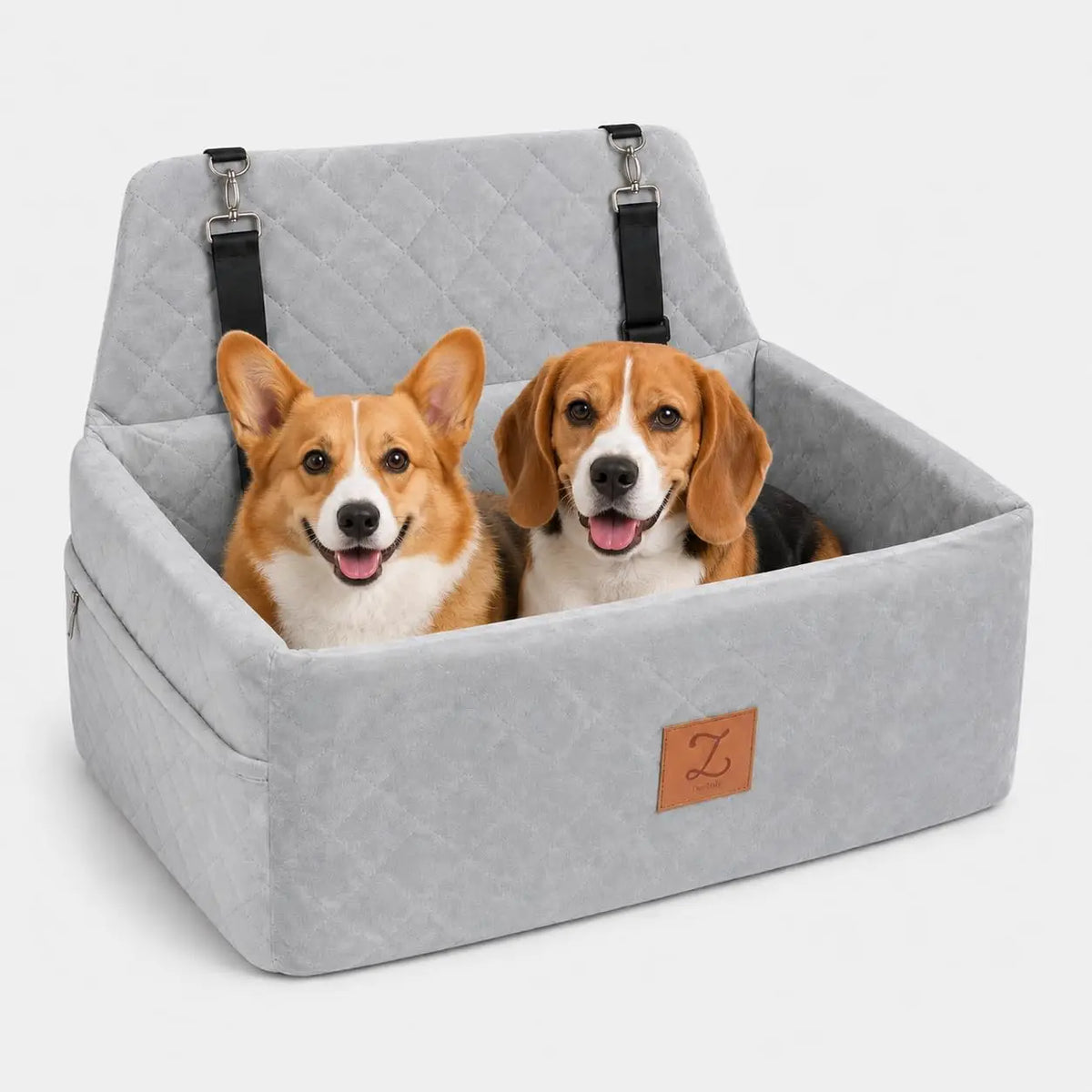 Washable Dog Car Seat Booster With Harness And Protective Base