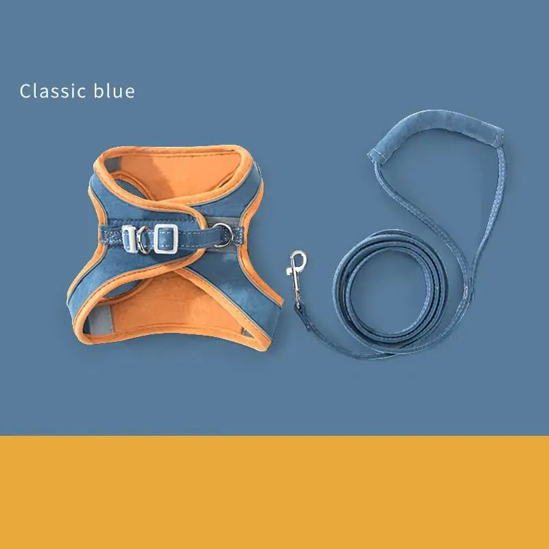 Reflective Nylon Vest Harness For Secure Night Pet Walking