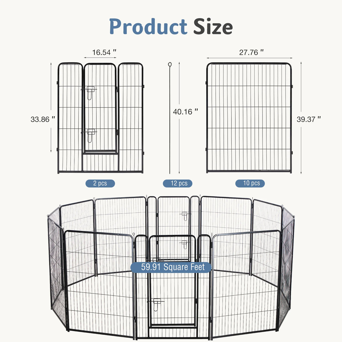 JHK Metal Foldable Pet Playpen For Yard And Outdoor Use