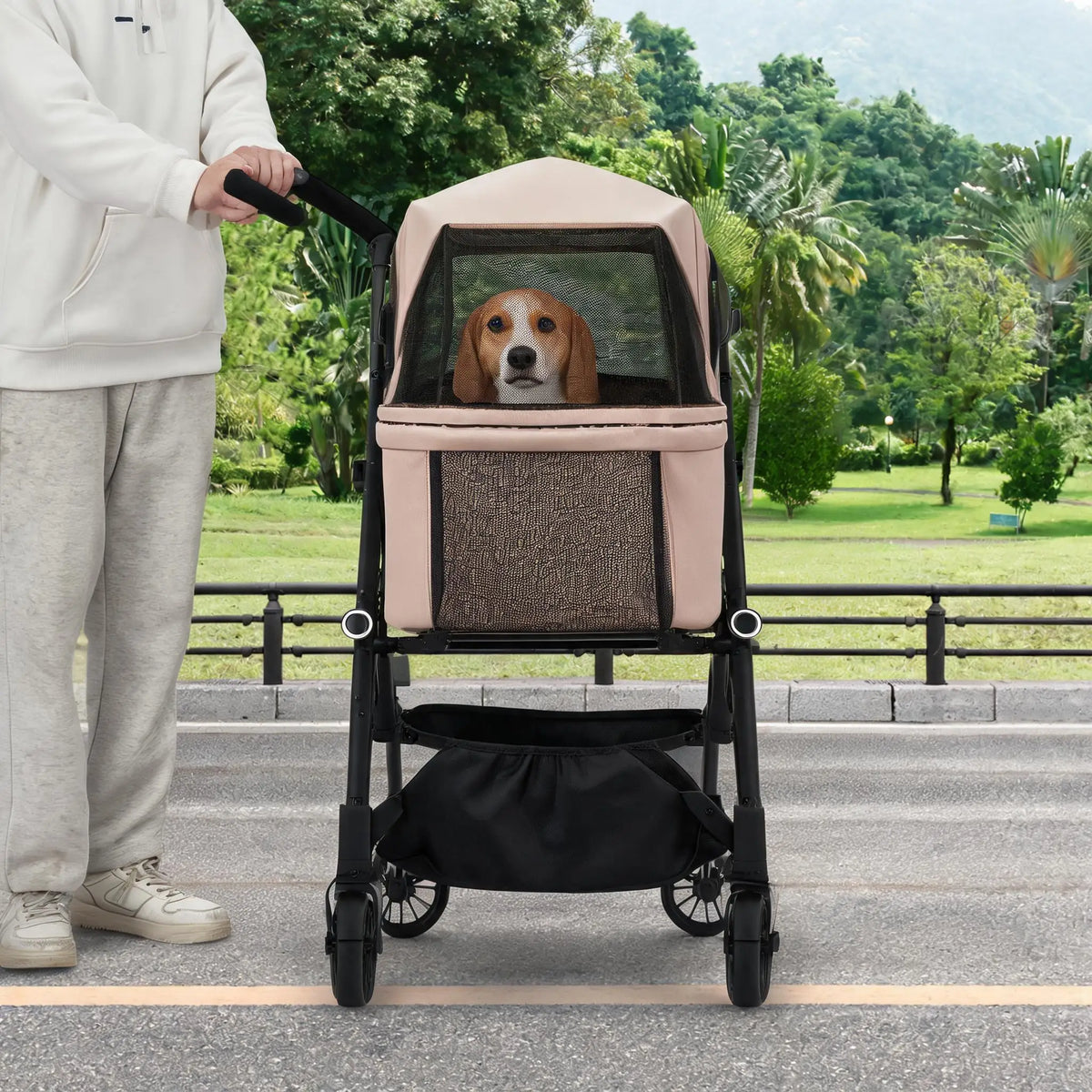 EliteZ Four Wheel Foldable Lightweight Pet Stroller For Dogs