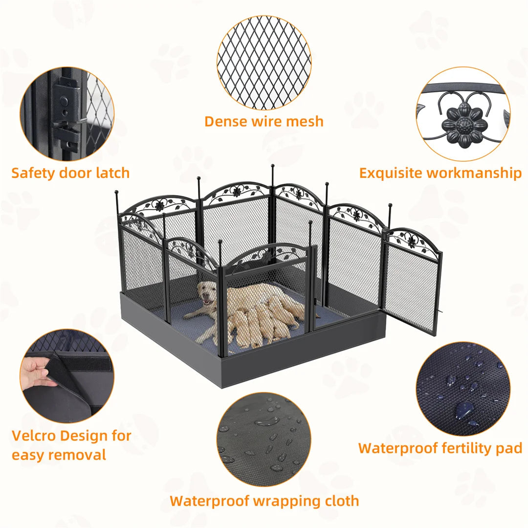 Bingopaw 8 Panel Heavy Duty Metal Dog Playpen Fence