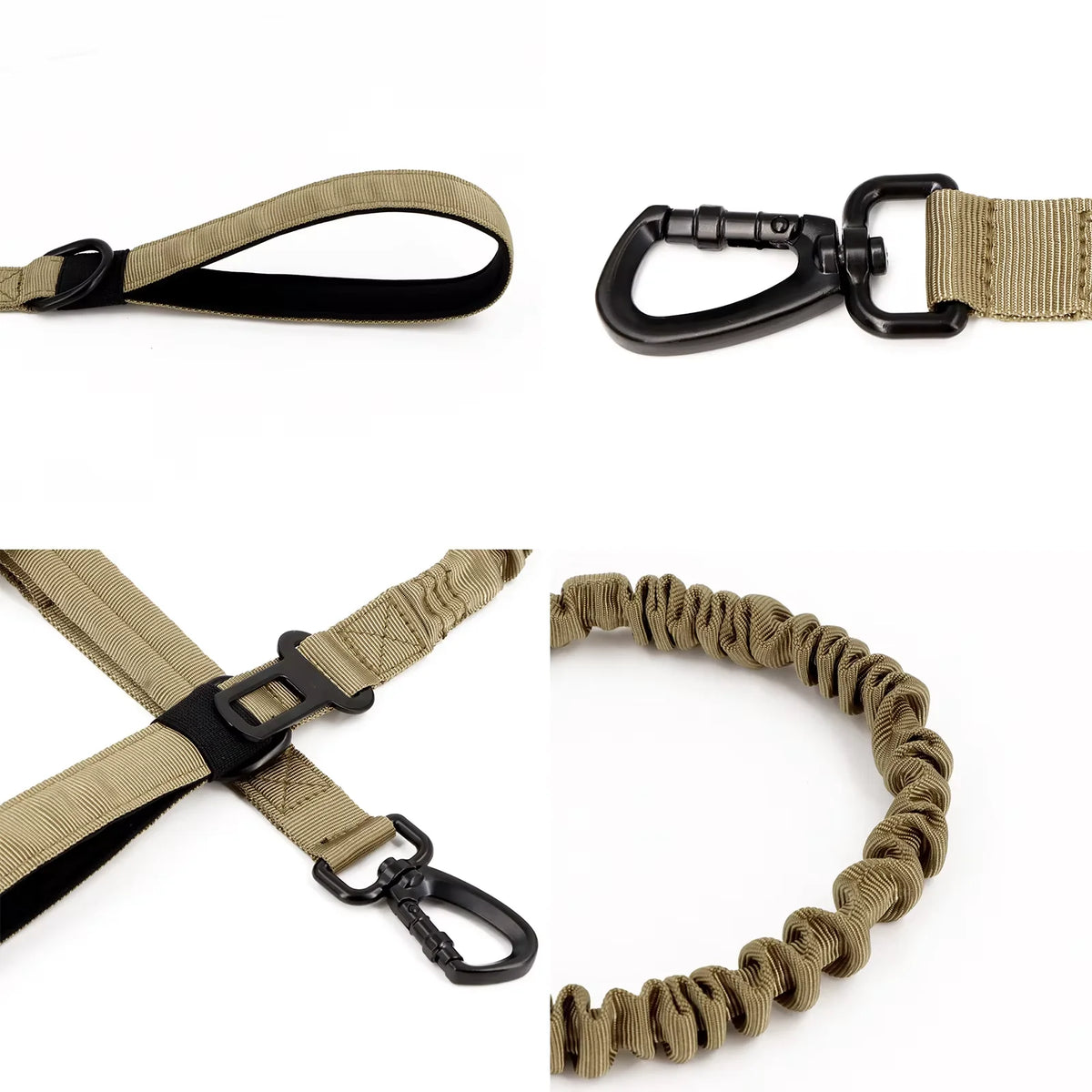 Petravel Military Dog Leash Adjustable Quick Release Dual Handle Nylon