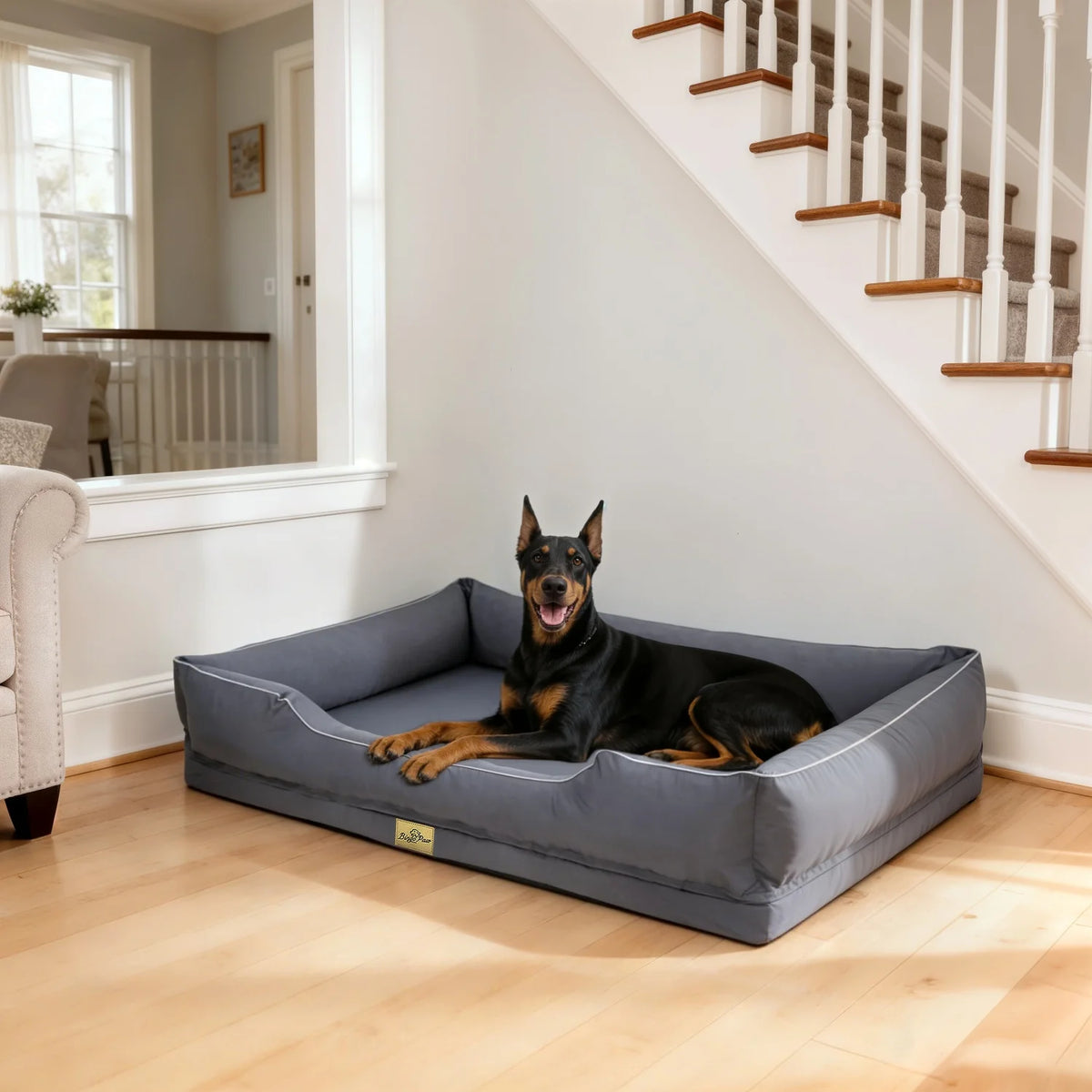 Bingopaw Orthopedic Pet Bed With Removable Washable Cover And Bolsters