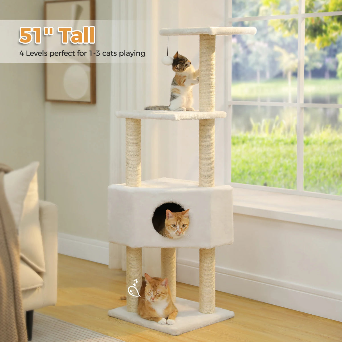 PAWZ Road Four Tier Cat Condo Featuring Hammock And Posts