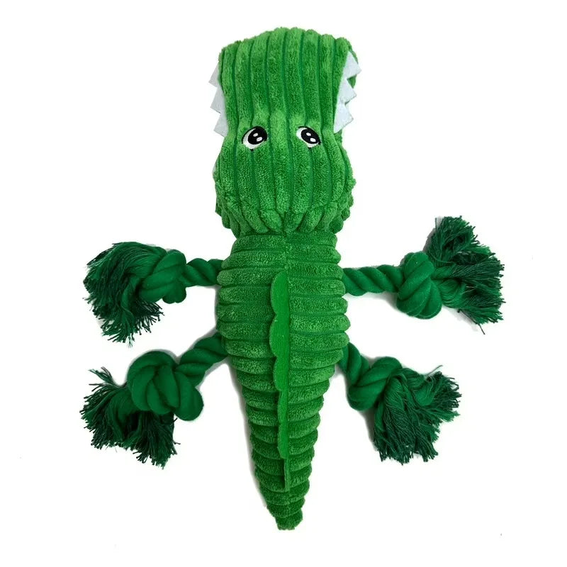 Durable Plush Alligator Dog Toy With Squeaker For Chewers