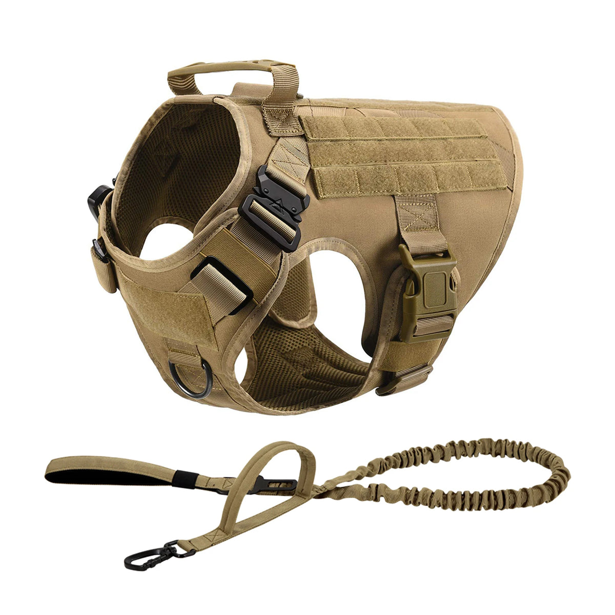 Petravel Tactical Dog Harness Padded Quick Release Molle Vest