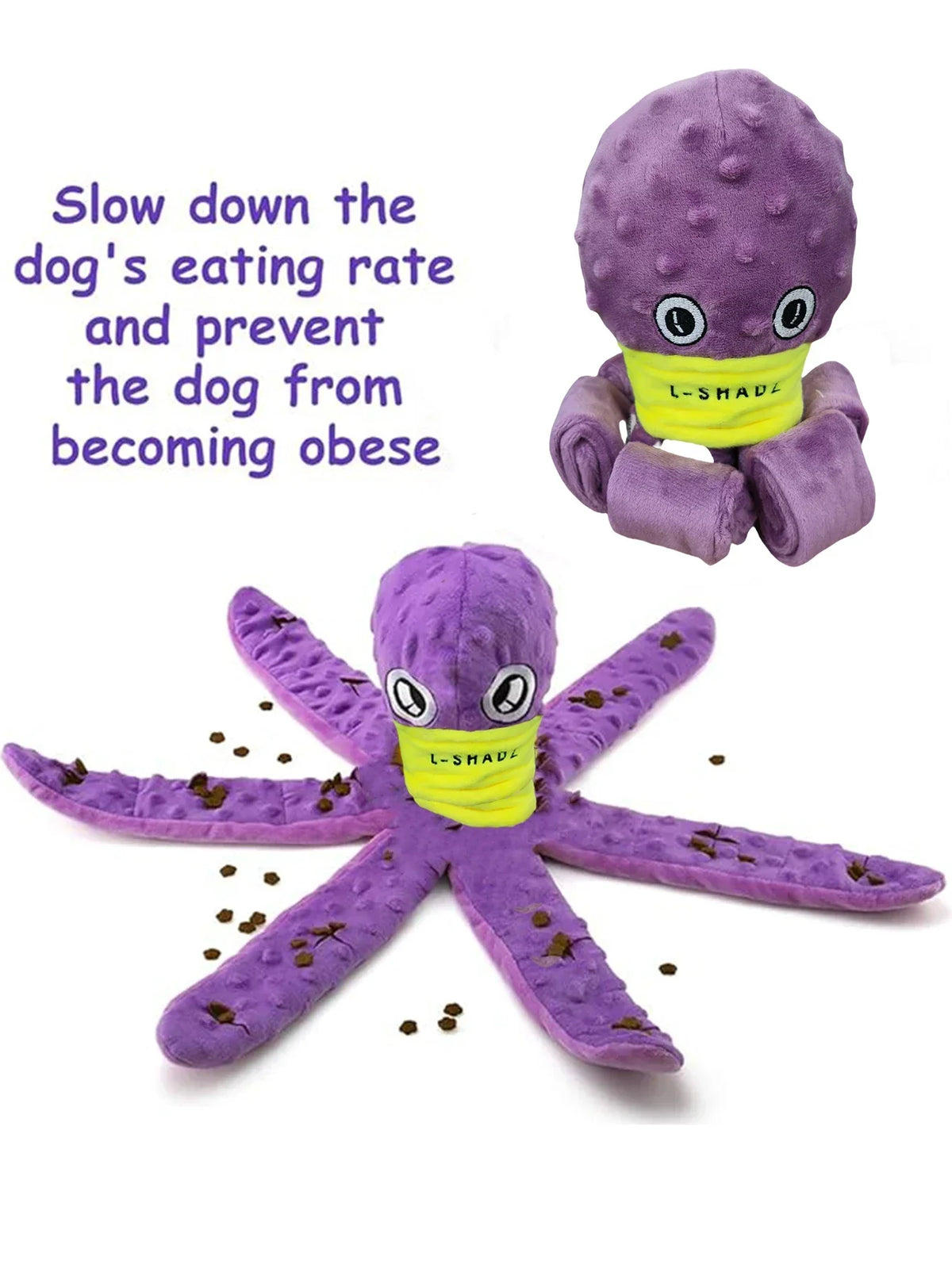 Plush Octopus Dog Snuffle Toy Interactive Puzzle Chew Feeder