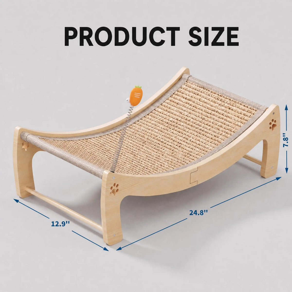 Premium Wooden Cat Scratcher Lounge Bed With Integrated Ball Toy