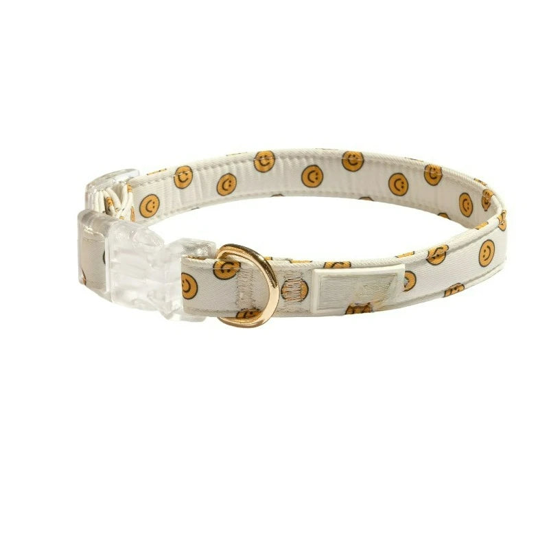 Adjustable Smiley Face Polyester Fashion Dog Collar