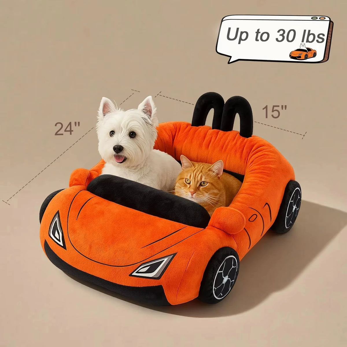 CWV Coral Fleece Supercar Pet Bed With Pillow For Cats