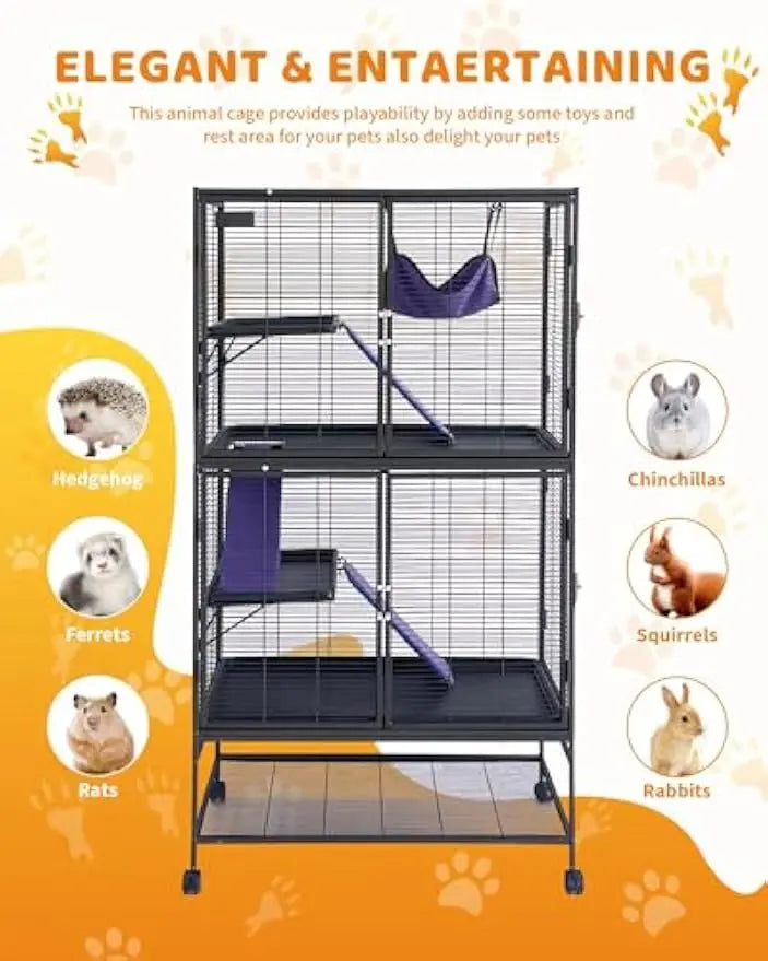 Garvee Rolling Metal Multi Level Small Animal Pet Cage