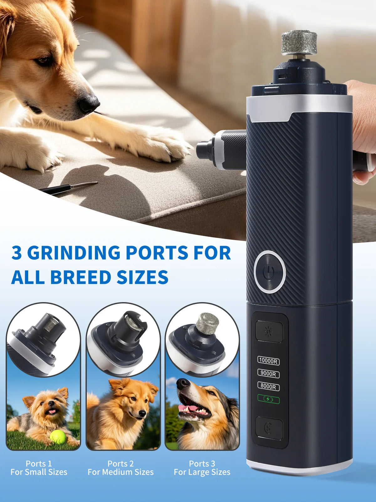 Quiet USB Rechargeable Electric Dog And Cat Nail Grinder