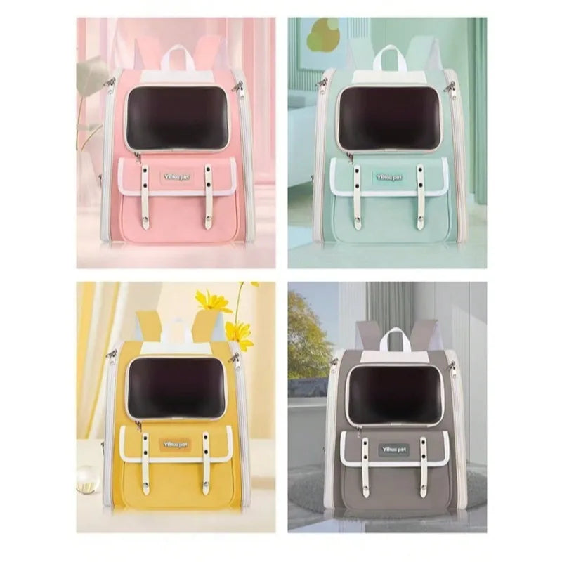 Foldable Breathable Cat Backpack Carrier For Pet Travel