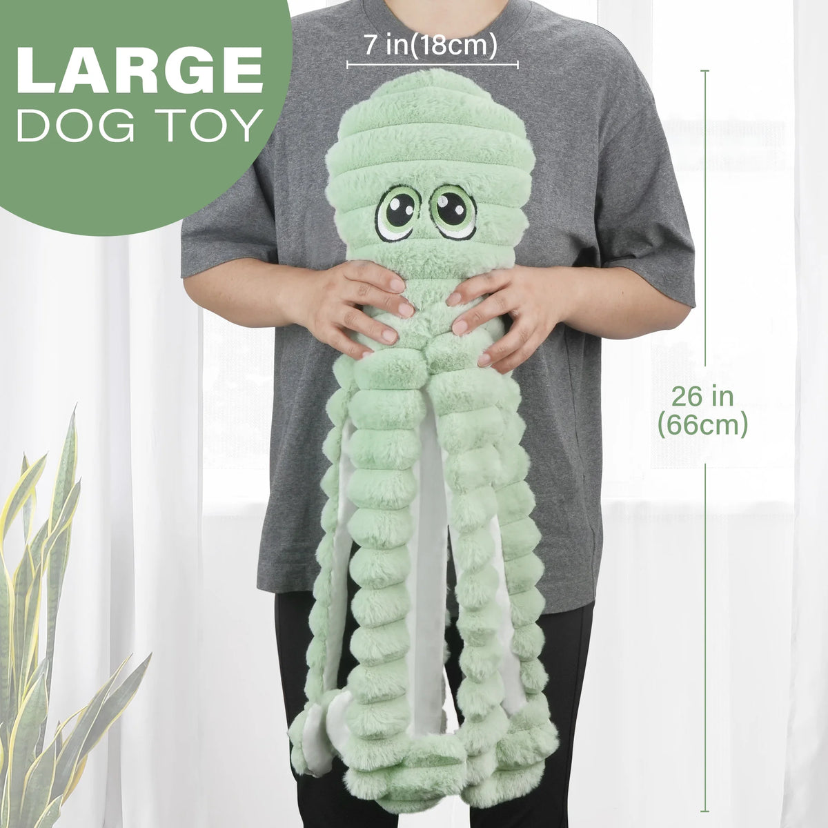 Octopus Squeaky Plush Interactive Dog Chew And Play Toy