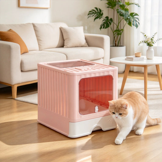 Gaomon Covered Cat Litter Box With Odor Control Slide Tray