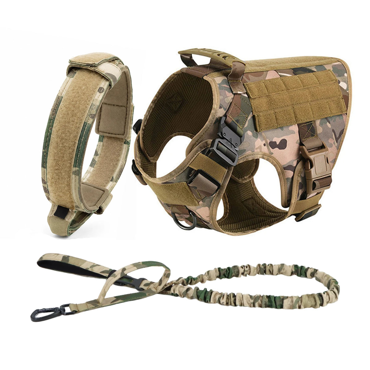 Petravel Tactical Dog Harness Padded Quick Release Molle Vest