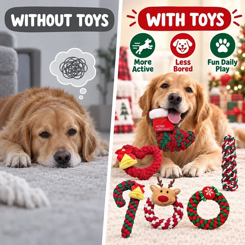 Durable Cotton Rope Dog Toy For Dental Hygiene And Playtime