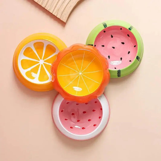 Cute Fruit Pet Ceramic Food Bowl For Cats And Dogs