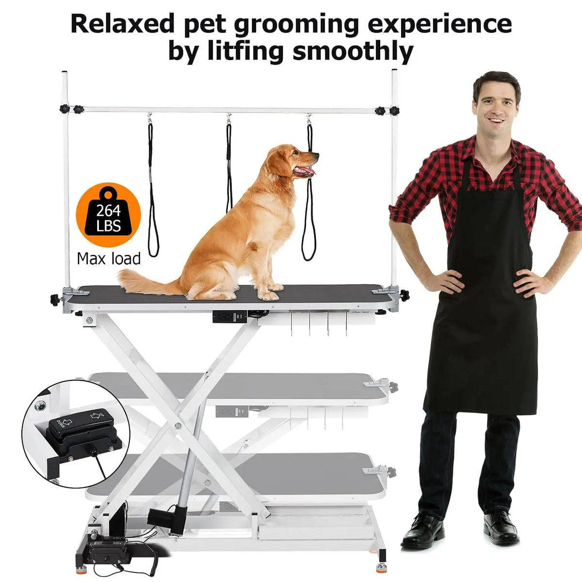 Garvee Electric Height Adjustable Pet Grooming Table With Foot Pedal