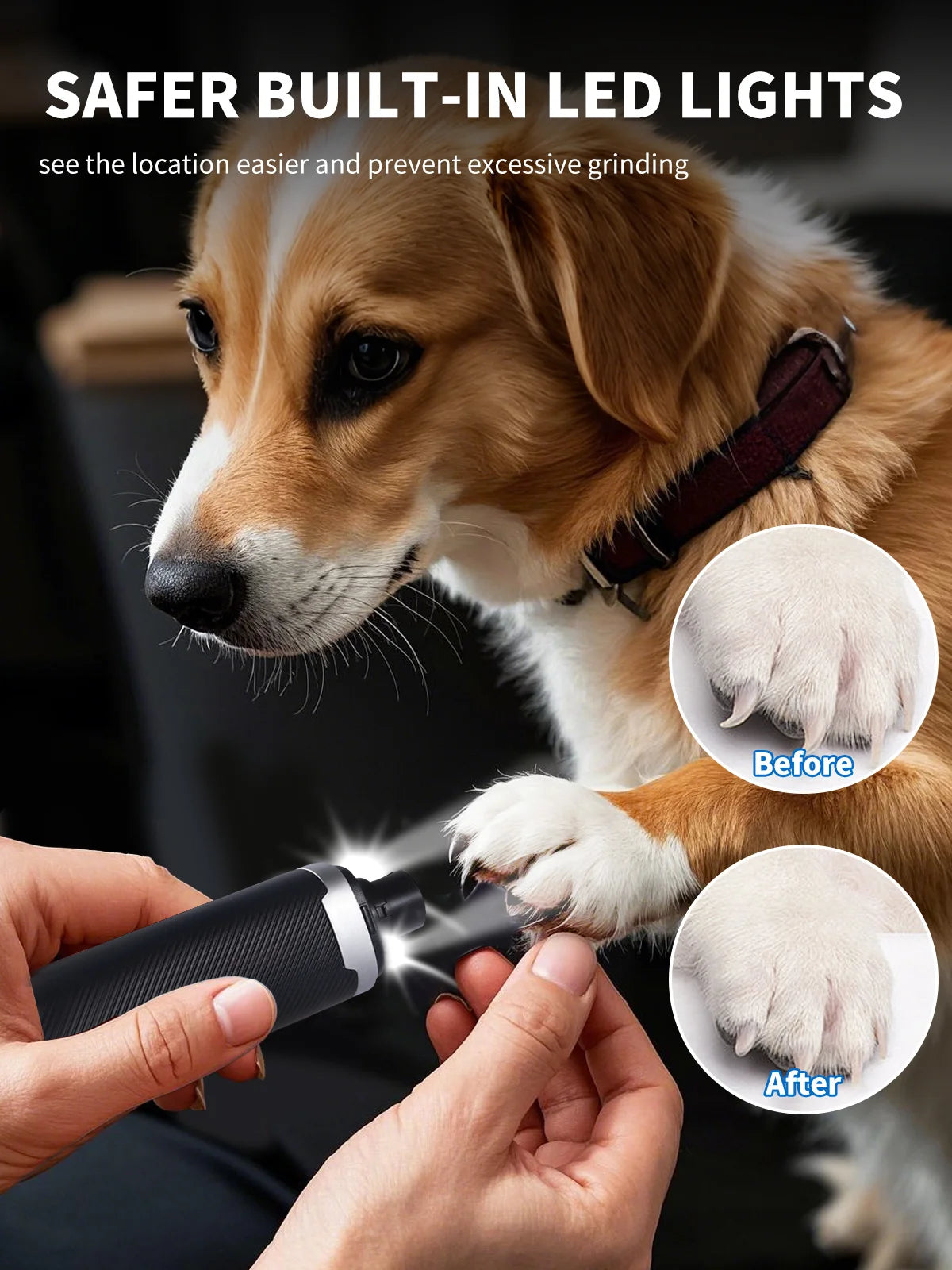 Quiet USB Rechargeable Electric Dog And Cat Nail Grinder