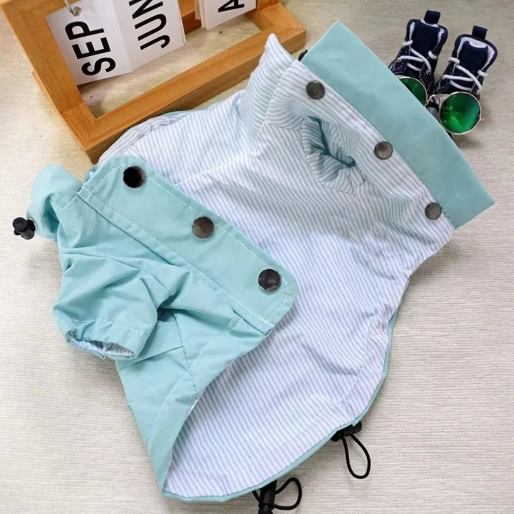 Waterproof Hooded Polyester Dog Raincoat Jacket For Pets