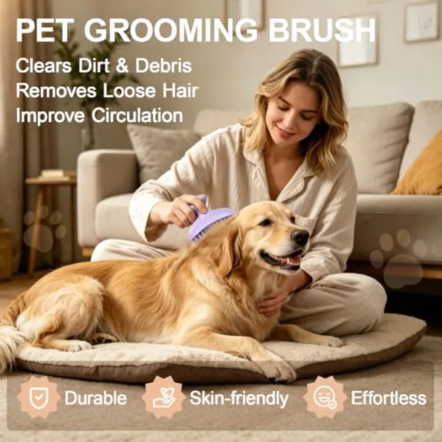 Oleamuo Self Cleaning Dog Scrubber Grooming One Click Hair Release