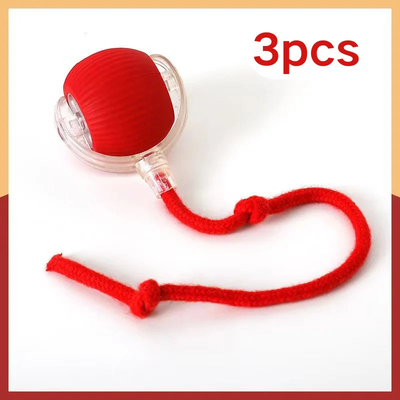 Automatic Led Cat Interactive Ball Toy With Rope Tail