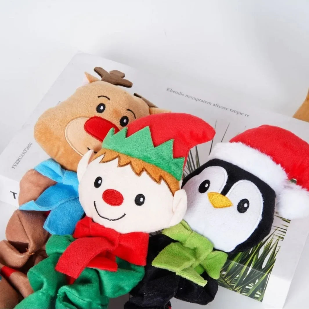 Festive Fleece Penguin Squeaky Dog Toy For Puppies And Dogs