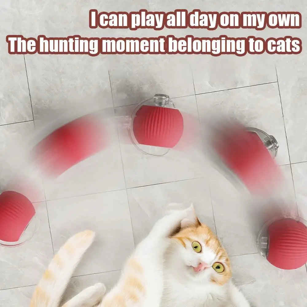 Automatic Led Cat Interactive Ball Toy With Rope Tail