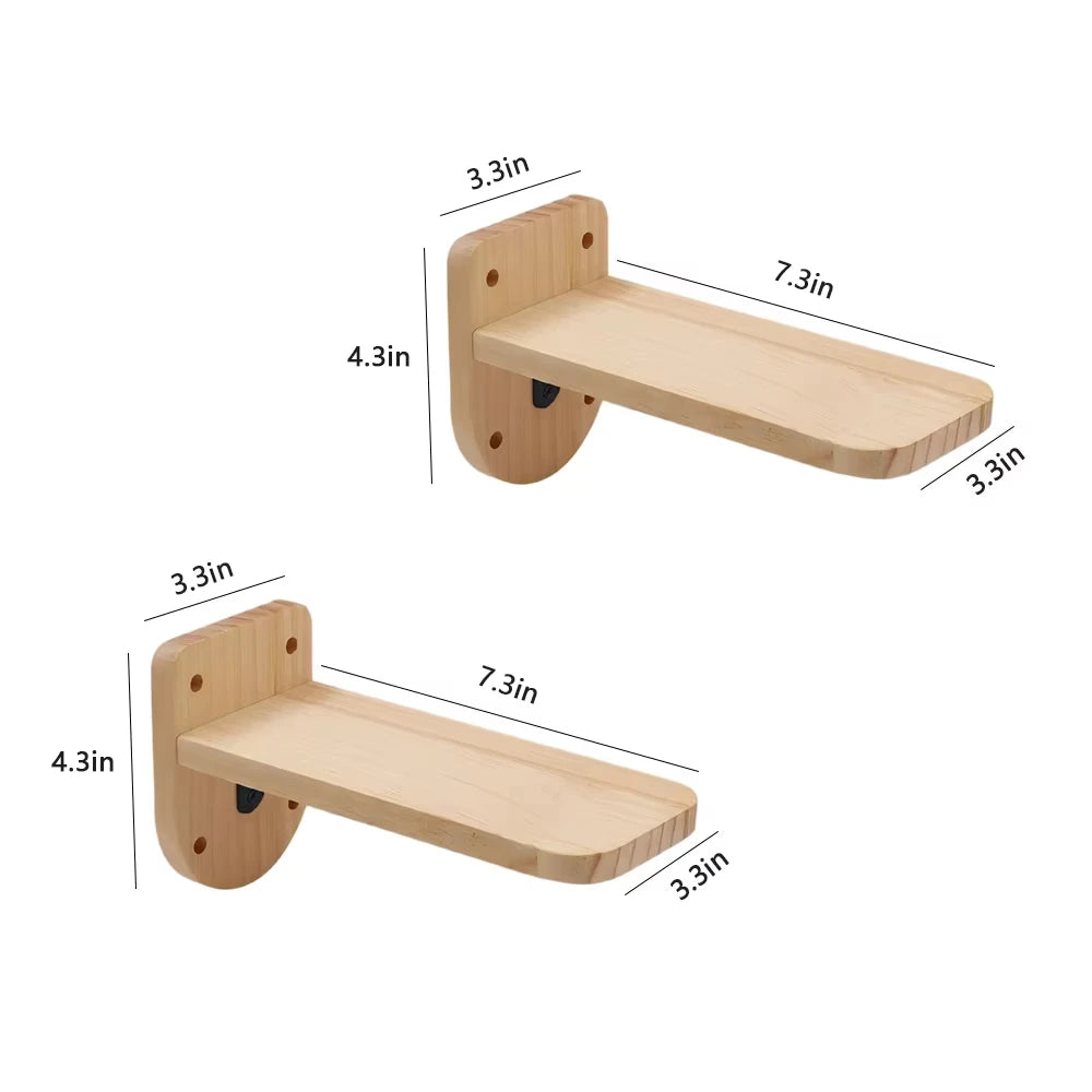CWV Wall Mounted Cat Shelves With Moon Star Wooden Platforms