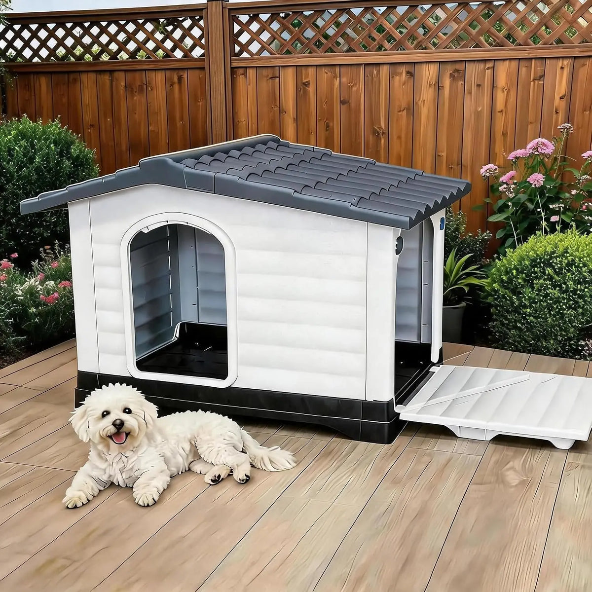 Twister Waterproof Two Door Elevated Pet House For Dogs