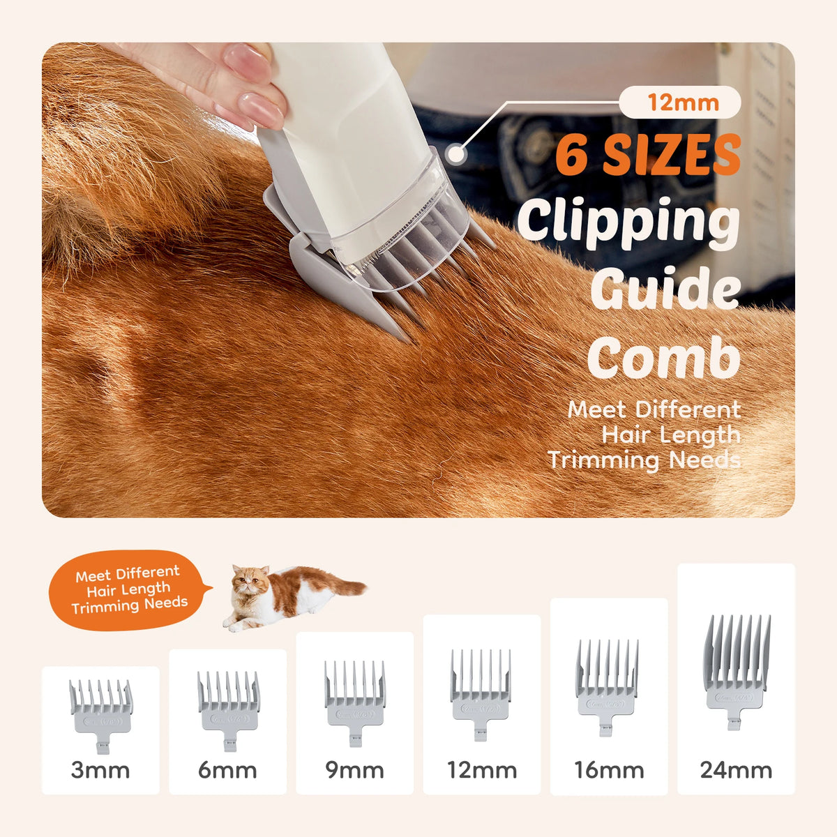 Sweetcrispy Professional Pet Grooming Vacuum Clipper Kit Low Noise