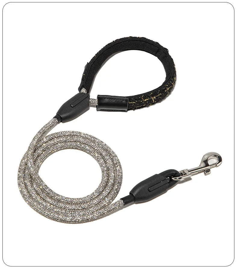 Jeweled Nylon Dog Leash With Comfortable Padded Handle