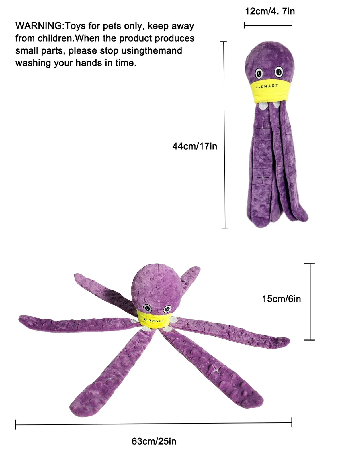 Plush Octopus Dog Snuffle Toy Interactive Puzzle Chew Feeder