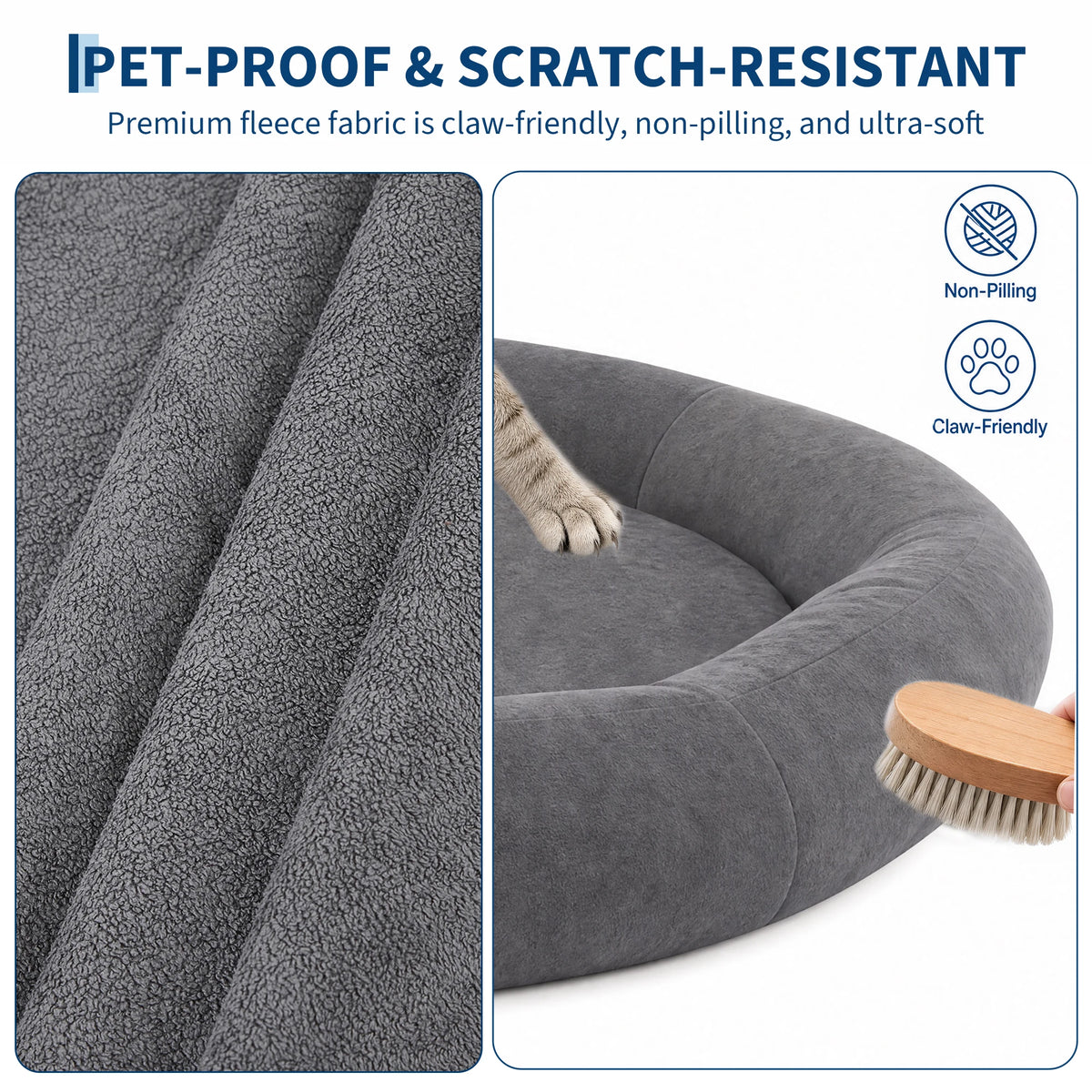 Orthopedic Memory Foam Dog Bed With Elevated Bolster Support
