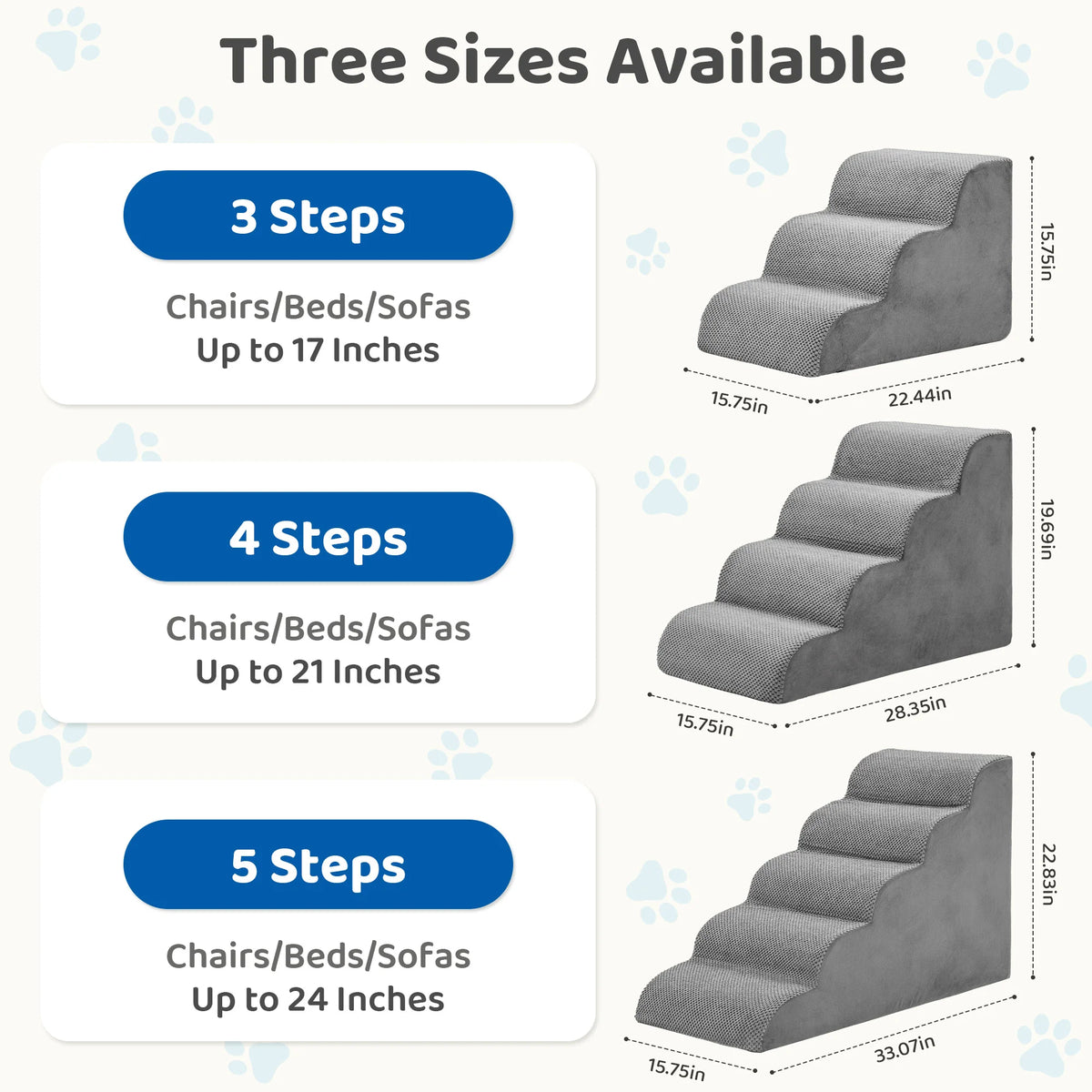 Curved High Density Foam Pet Stairs For Small Dogs