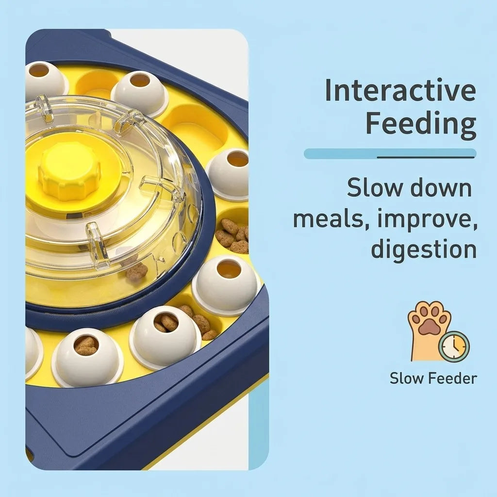 Interactive Dog Puzzle Turntable Treat Dispenser For Mental Stimulation