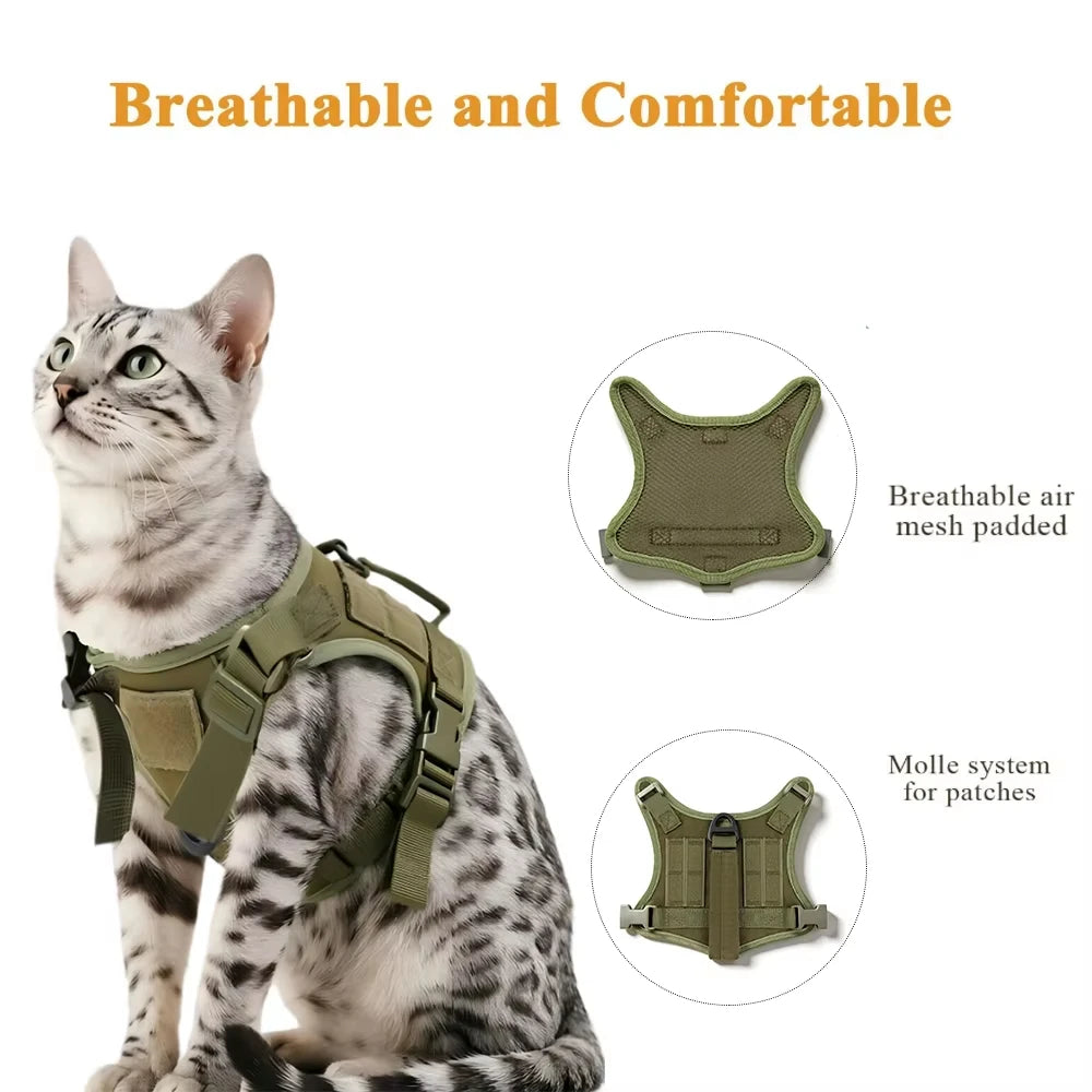 Petavel Adjustable Cat Harness And Leash Set With Secure Handle