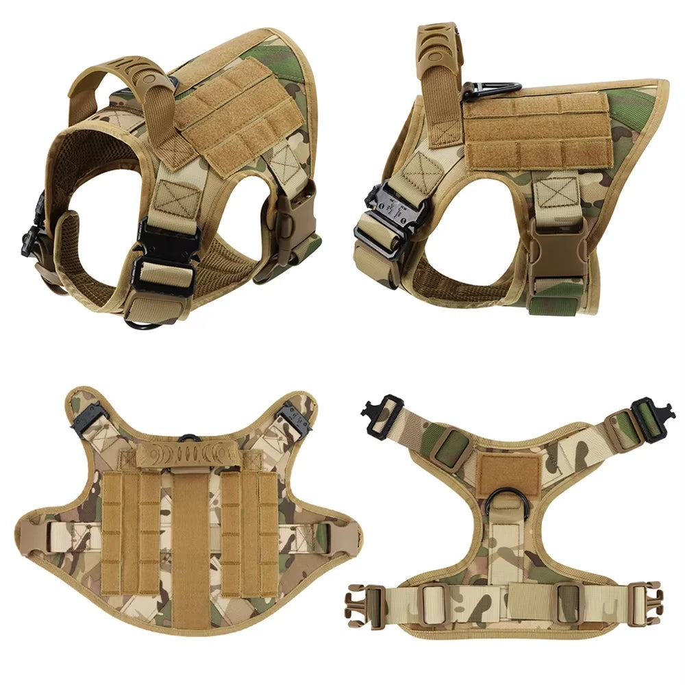 PetraVel Tactical Dog Harness Collar Leash Set For Pets