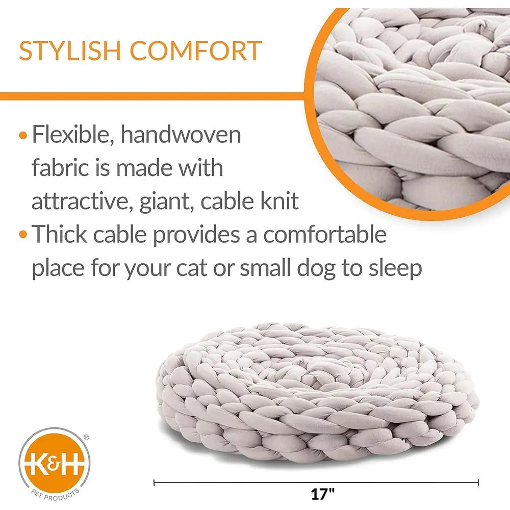 Handwoven Knitted Round Comfortable Cozy Cat Bed Cushion
