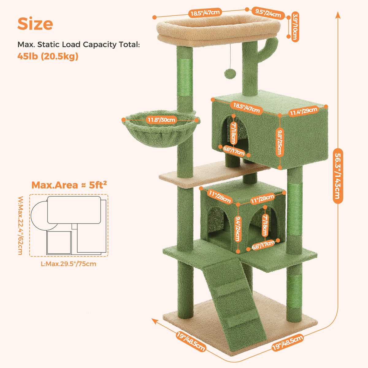 PAWZ Road Four Tier Cat Condo Featuring Hammock And Posts