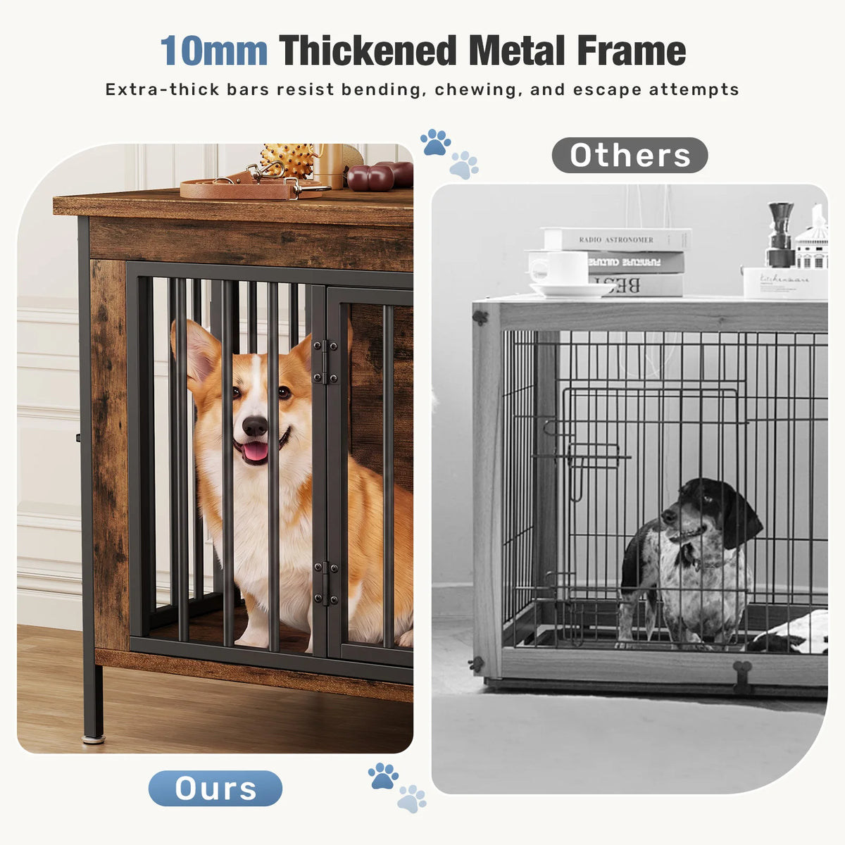 JHK Double Door Wooden Dog Kennel For Indoor Outdoor Pets