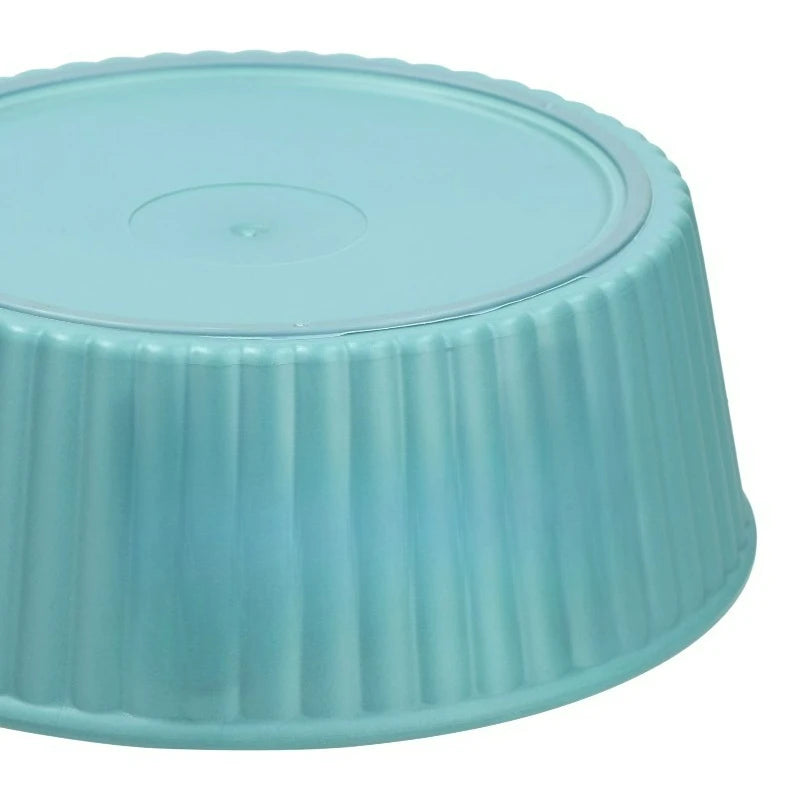Playful Embossed Woof Bone Design Plastic Round Pet Bowl