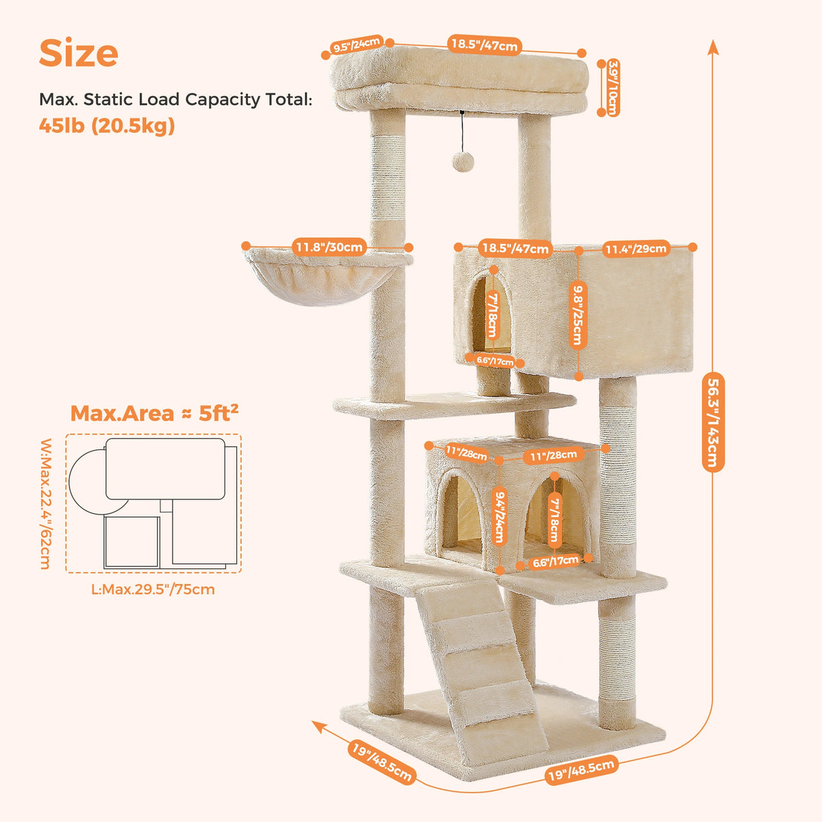 PAWZ Road Four Tier Cat Condo Featuring Hammock And Posts