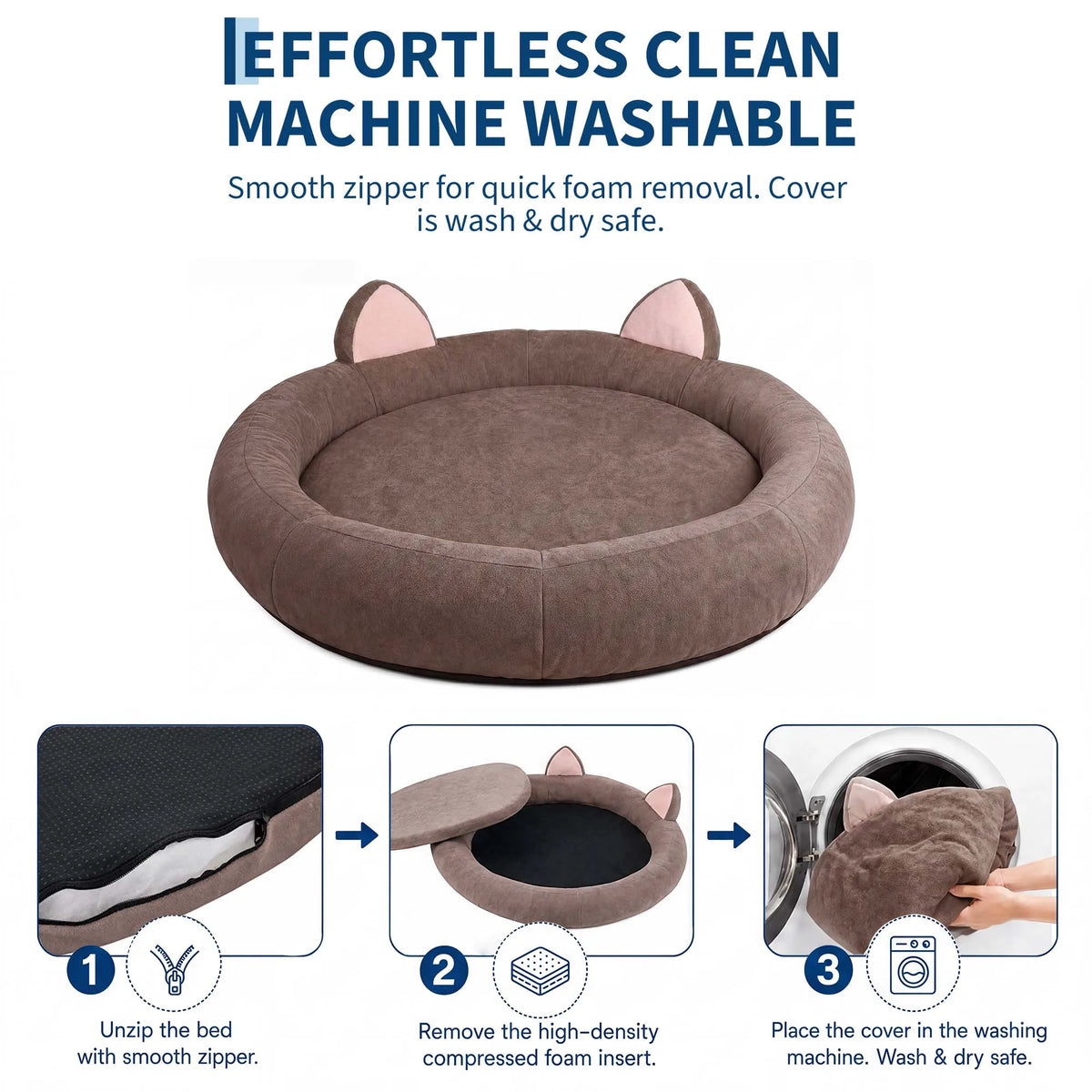 Orthopedic Memory Foam Dog Bed With Elevated Bolster Support
