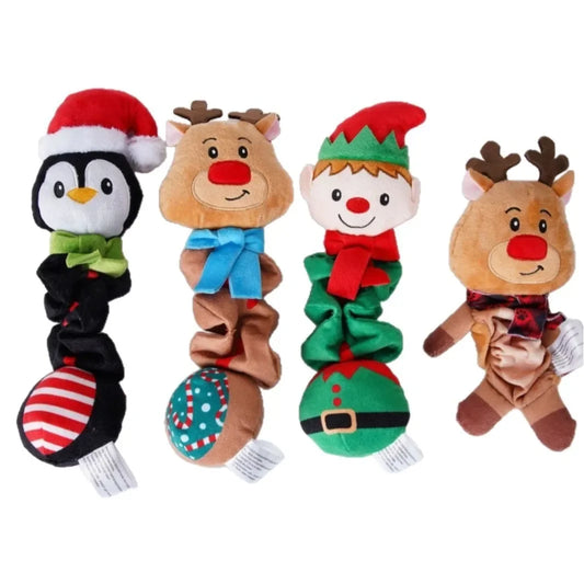 Festive Fleece Penguin Squeaky Dog Toy For Puppies And Dogs
