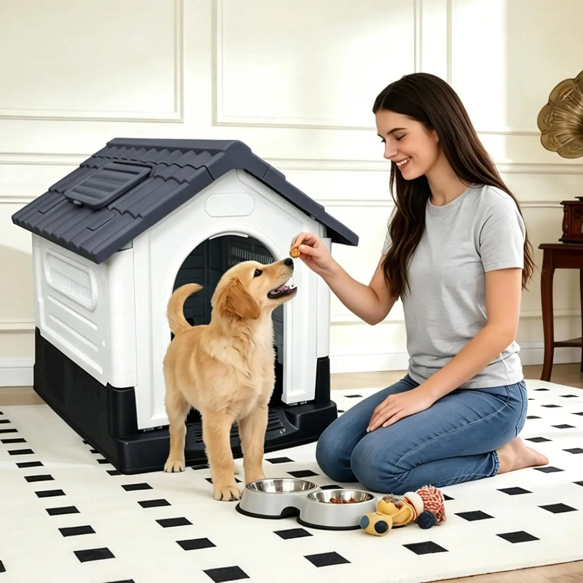 Twister Waterproof Two Door Elevated Pet House For Dogs