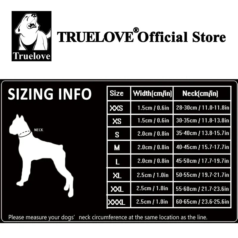 TrueLove Padded Reflective Nylon Adjustable Dog Cat Collar