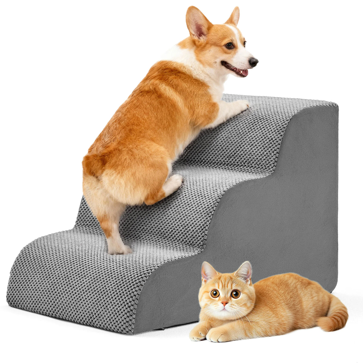 Curved High Density Foam Pet Stairs For Small Dogs